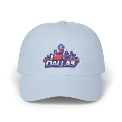 I Heart Dallas Dad Cap - White Embroidered Skyline Baseball Hat