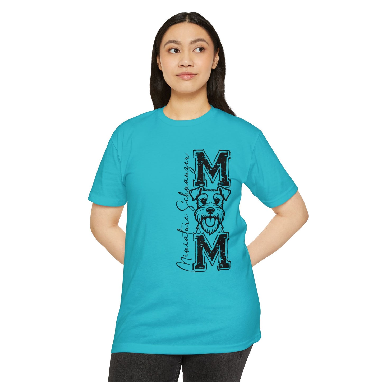 MOM Schnauzer Vertical Graphic T-Shirt — Funny Dog Mom Tee