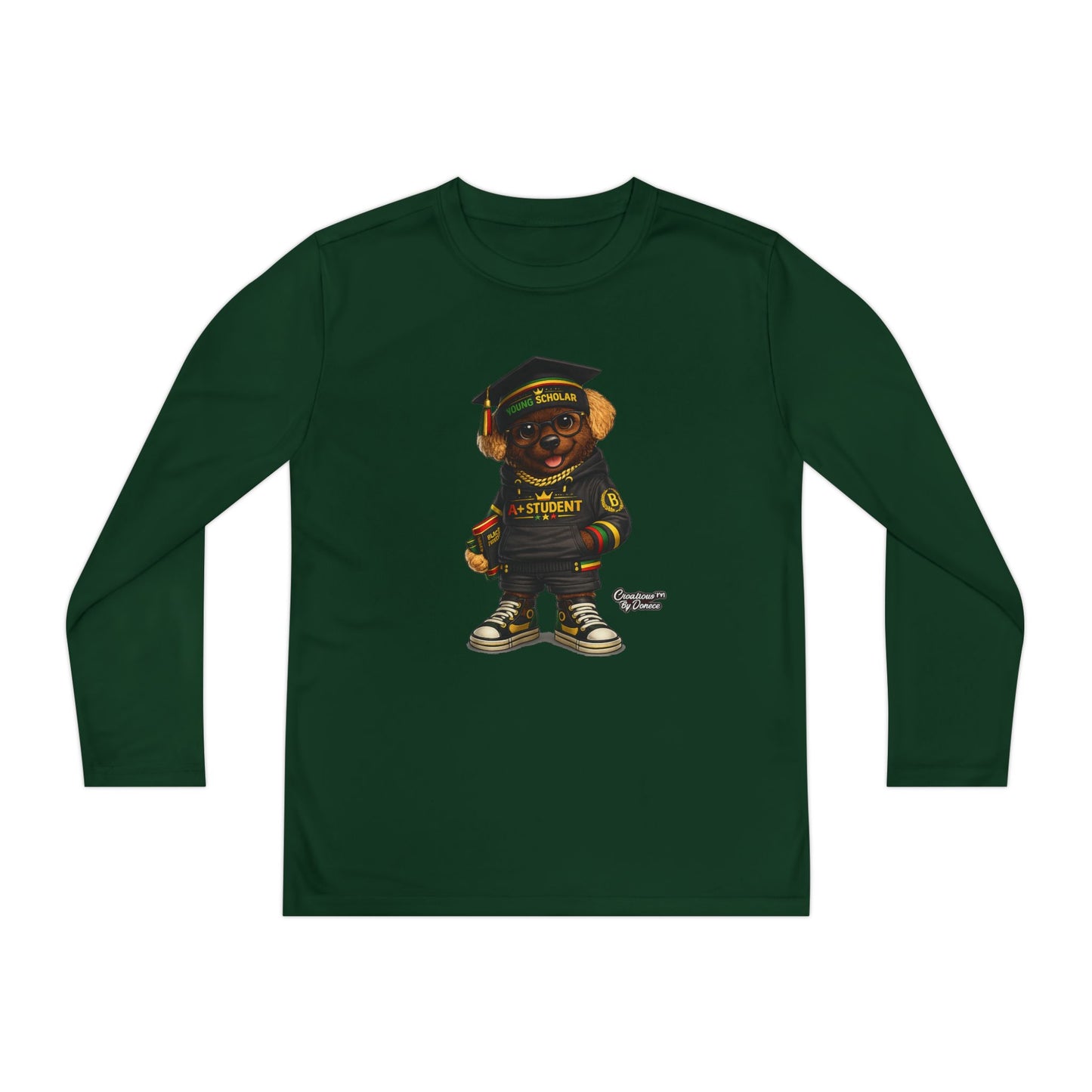 Youth Long Sleeve Tee — Graduation Bear Design