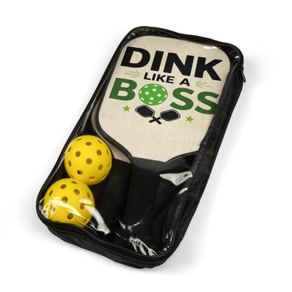 Dink Like a Boss Pickleball Paddle Set — 2-Pack Paddle & Balls
