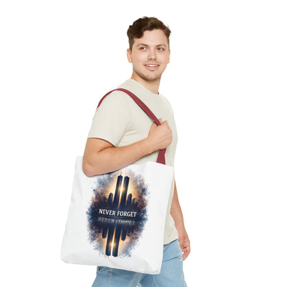 Never Forget Memorial Tote Bag — 9/11 Tribute Skyline All-Over Print
