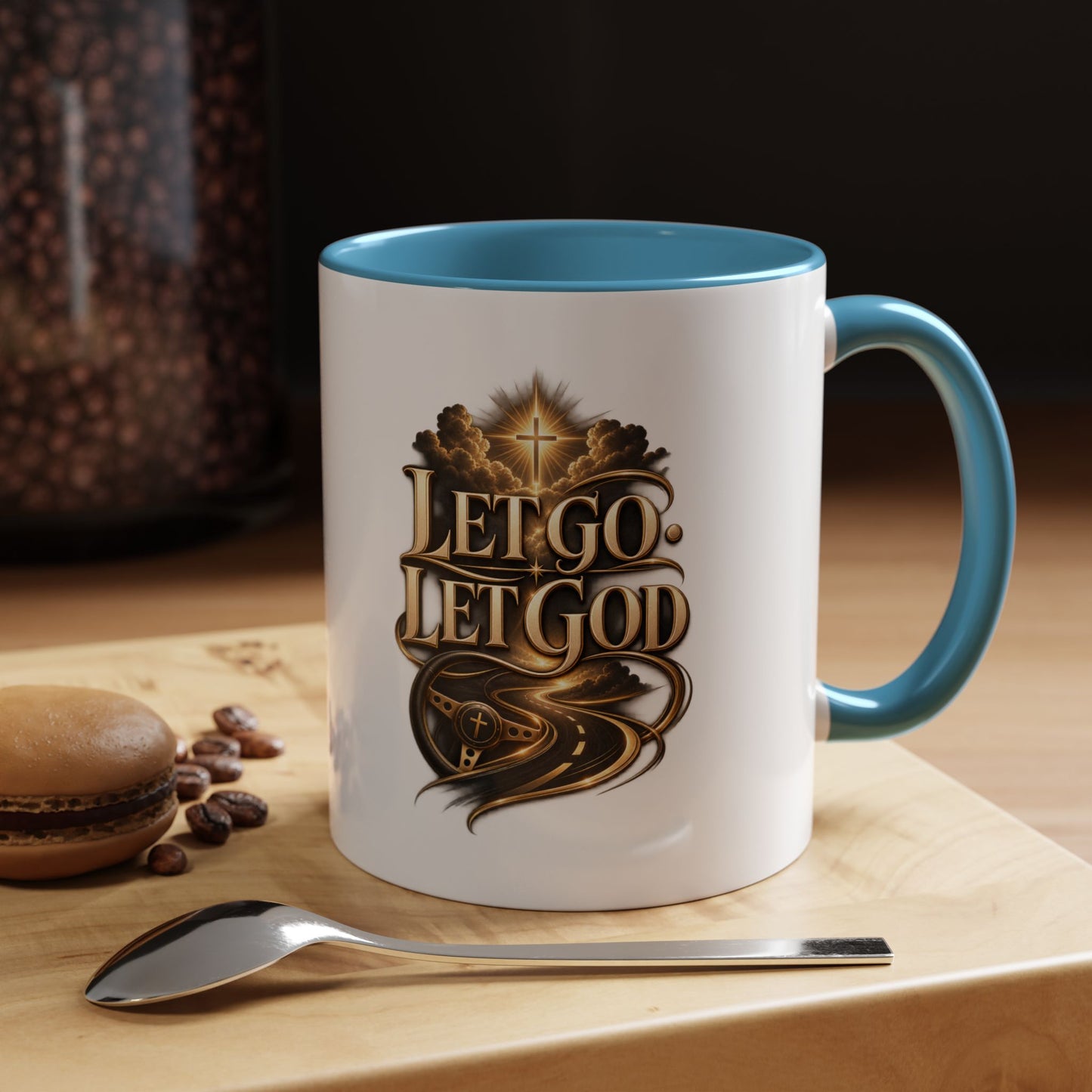 Let Go Let God Coffee Mug — Inspirational Christian Accent Mug (11/15oz)