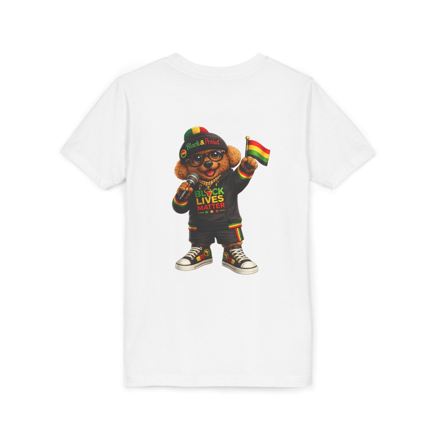 Youth Tee — Kid Bear Black Lives Matter Rasta Flag Shirt