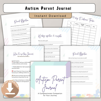 Autism Parent Journal | Special Needs Planner | Behavior & Progress Tracker | Daily Log for Parents & Caregivers