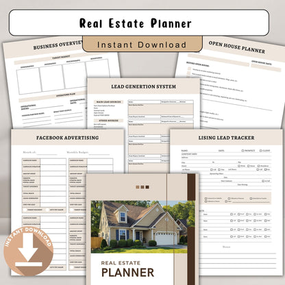 Real Estate Planner | Realtor Business Planner | Property & Client Tracker | Real Estate Agent Organizer