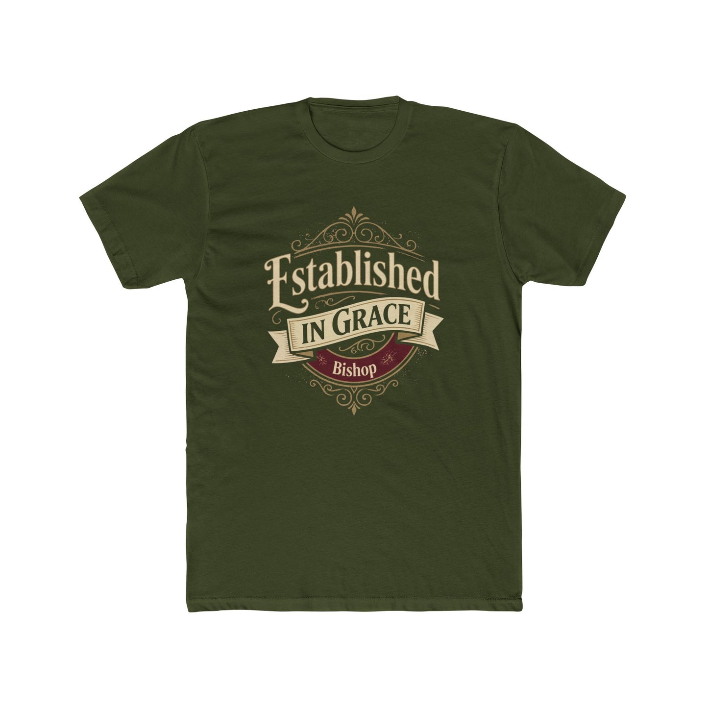 Established in Grace Bishop T‑Shirt — Vintage Christian Faith Tee