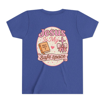 Youth Tee — "Jesus Is My Safe Space" Christian Kids T-Shirt