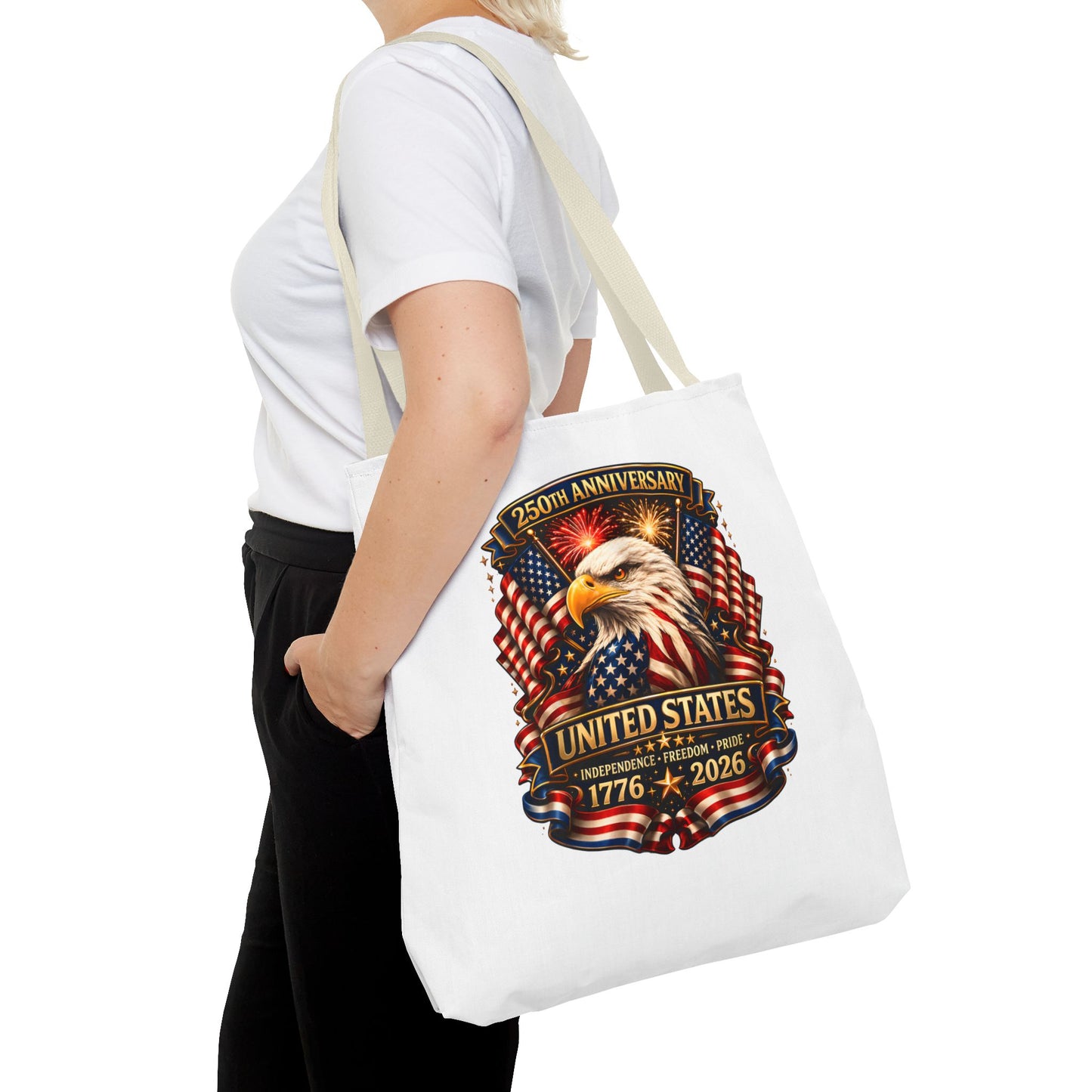 250th Anniversary United States Eagle Tote Bag — 1776–2026 Patriotic Cotton Tote