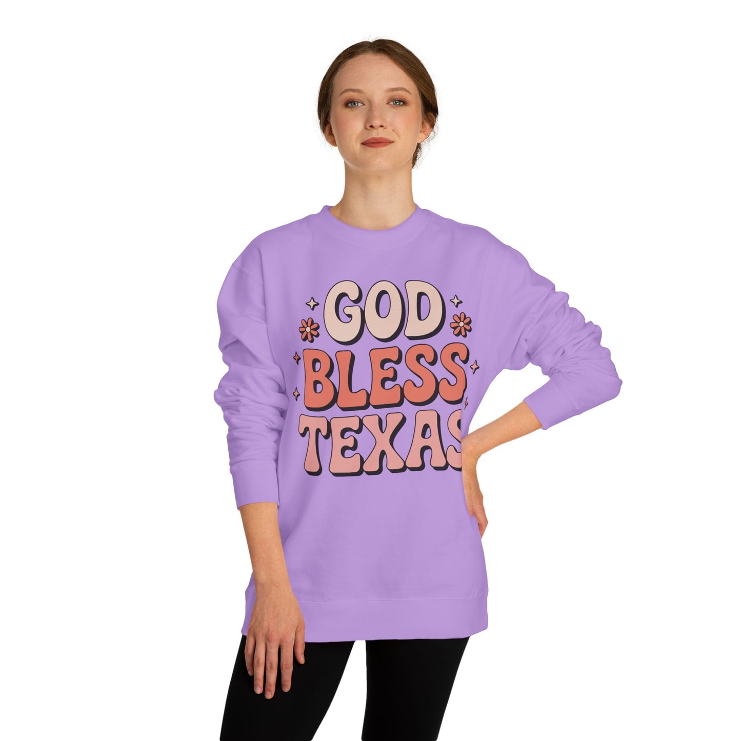 God Bless Texas Sweatshirt — Retro Floral Texas Pride Crewneck