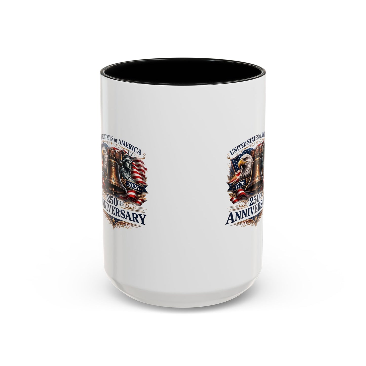 250th Anniversary Accent Coffee Mug — Patriotic United States Bell & Eagle Design (11/15 oz)