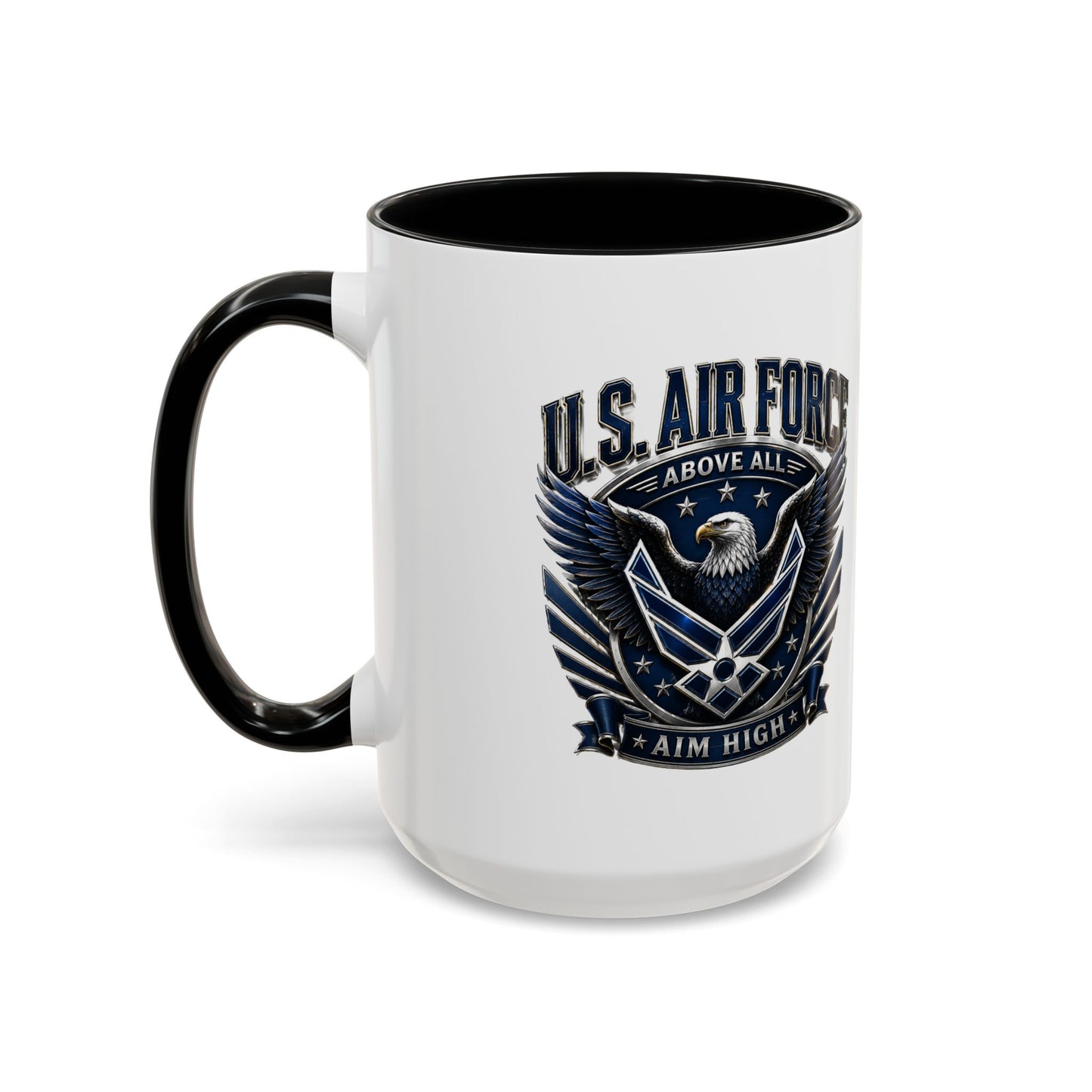 U.S. Air Force Eagle Coffee Mug – "Aim High" Accent Ceramic Mug (11/15oz)