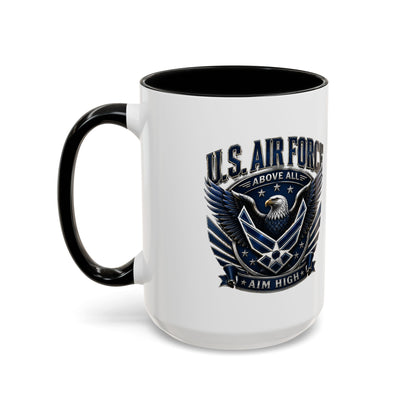 U.S. Air Force Eagle Coffee Mug – "Aim High" Accent Ceramic Mug (11/15oz)