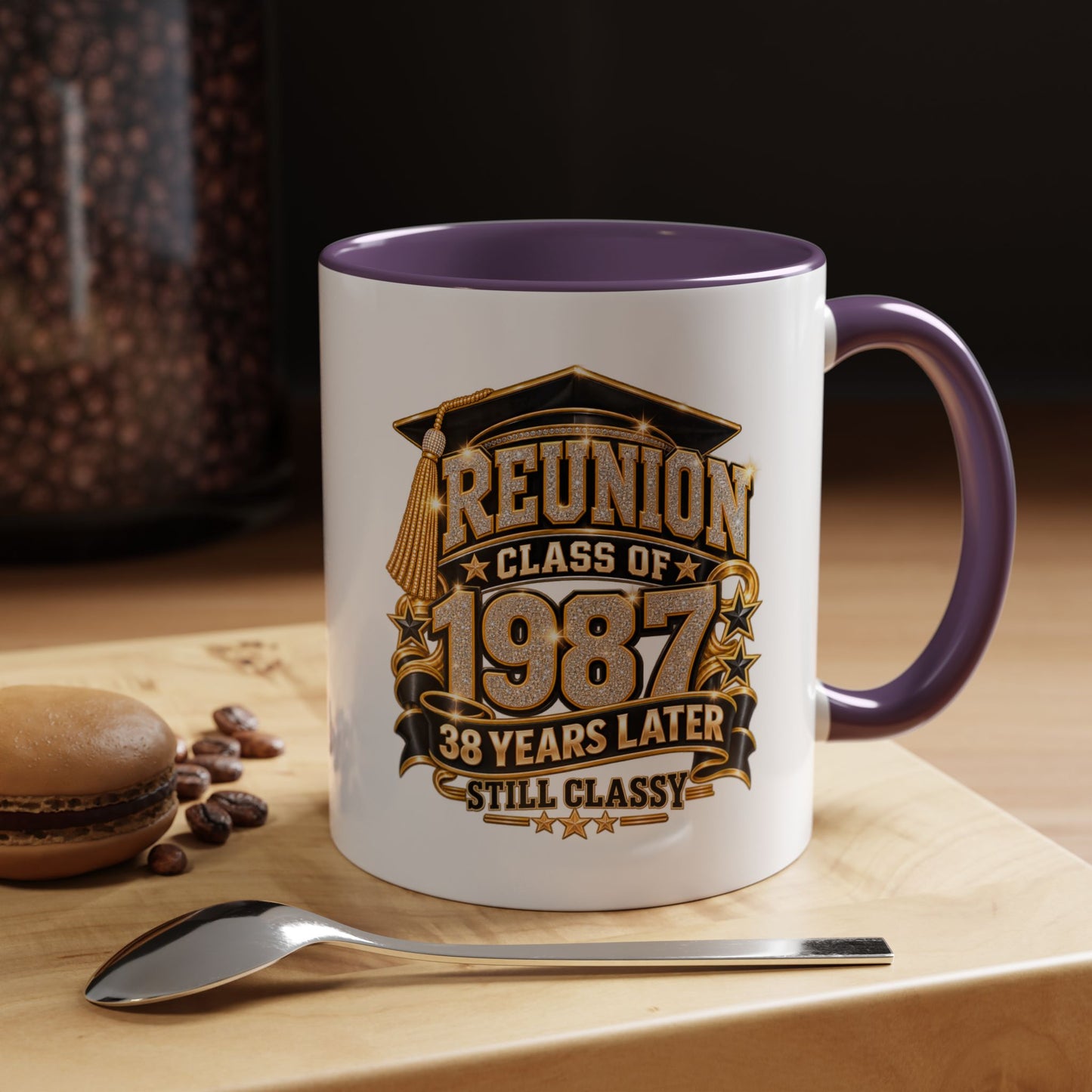 Class of 1987 Reunion Coffee Mug — 38 Years Later, Still Classy Accent Mug