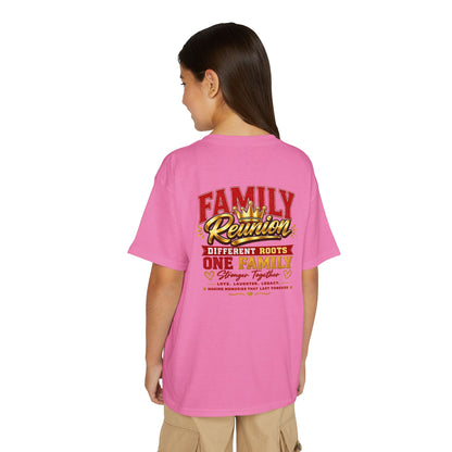 Family Reunion Youth T-Shirt — "Different Roots One Family" Kids Reunion Tee