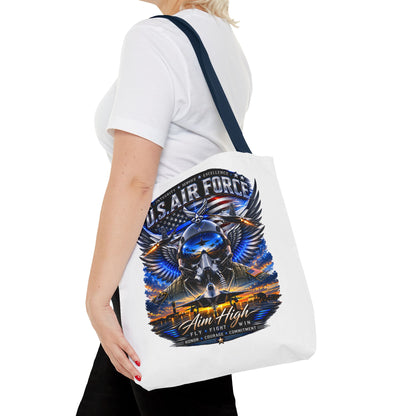 U.S. Air Force Aviator Tote Bag – 'Aim High' Military Pilot Design