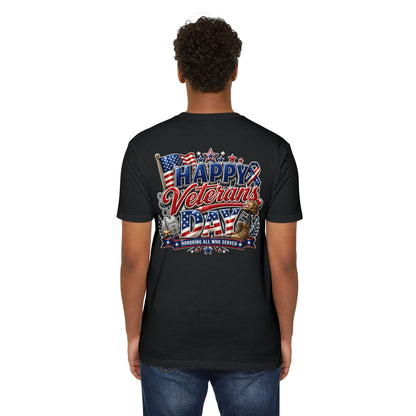 Veterans Day T-Shirt - "Happy Veterans Day" Patriotic Military Tribute Tee