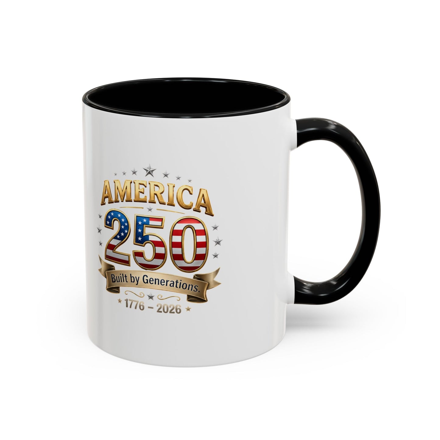 America 250 Coffee Mug — Patriotic 1776–2026 Anniversary Accent Mug