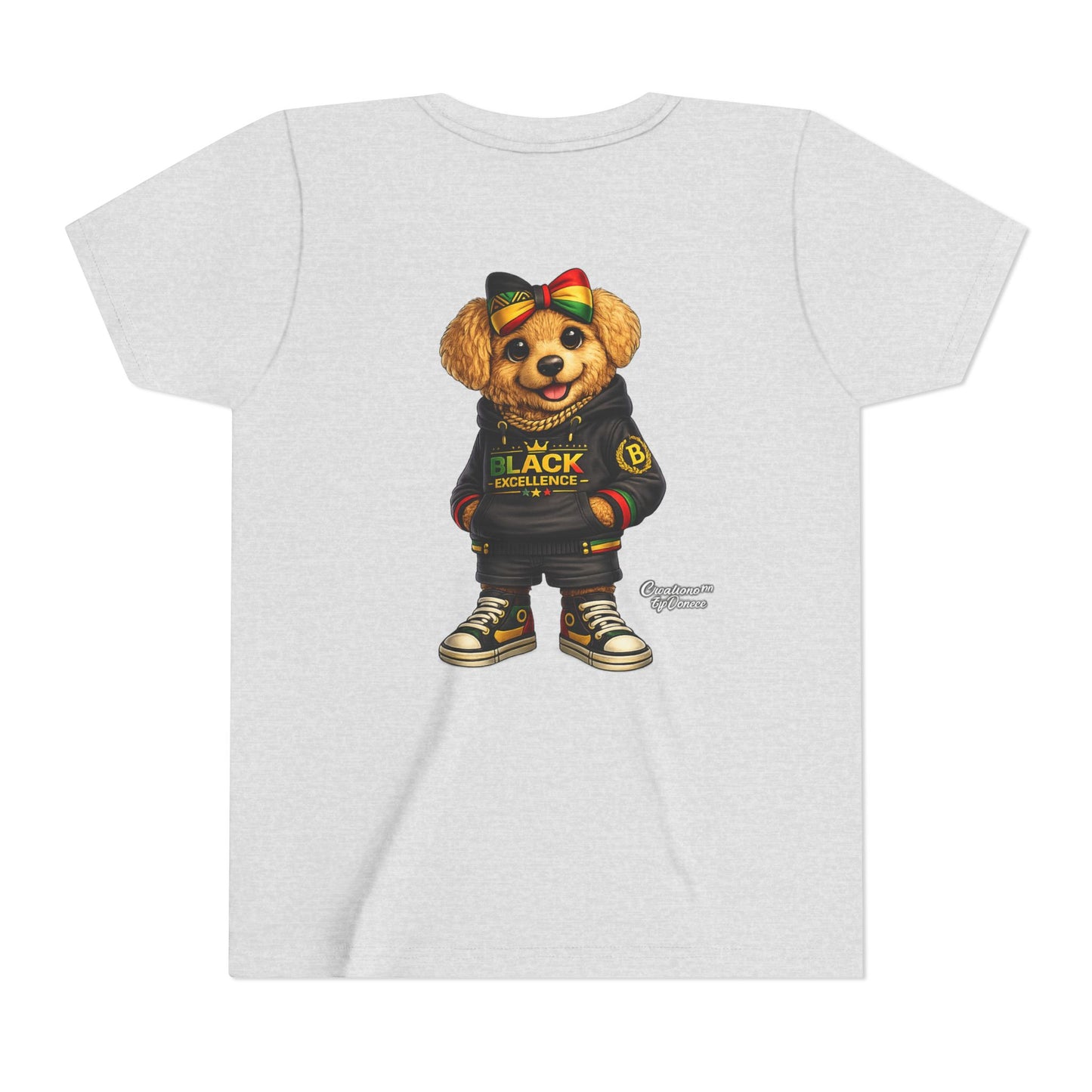 Youth Tee — Rasta Teddy "Black Excellence" Graphic Shirt
