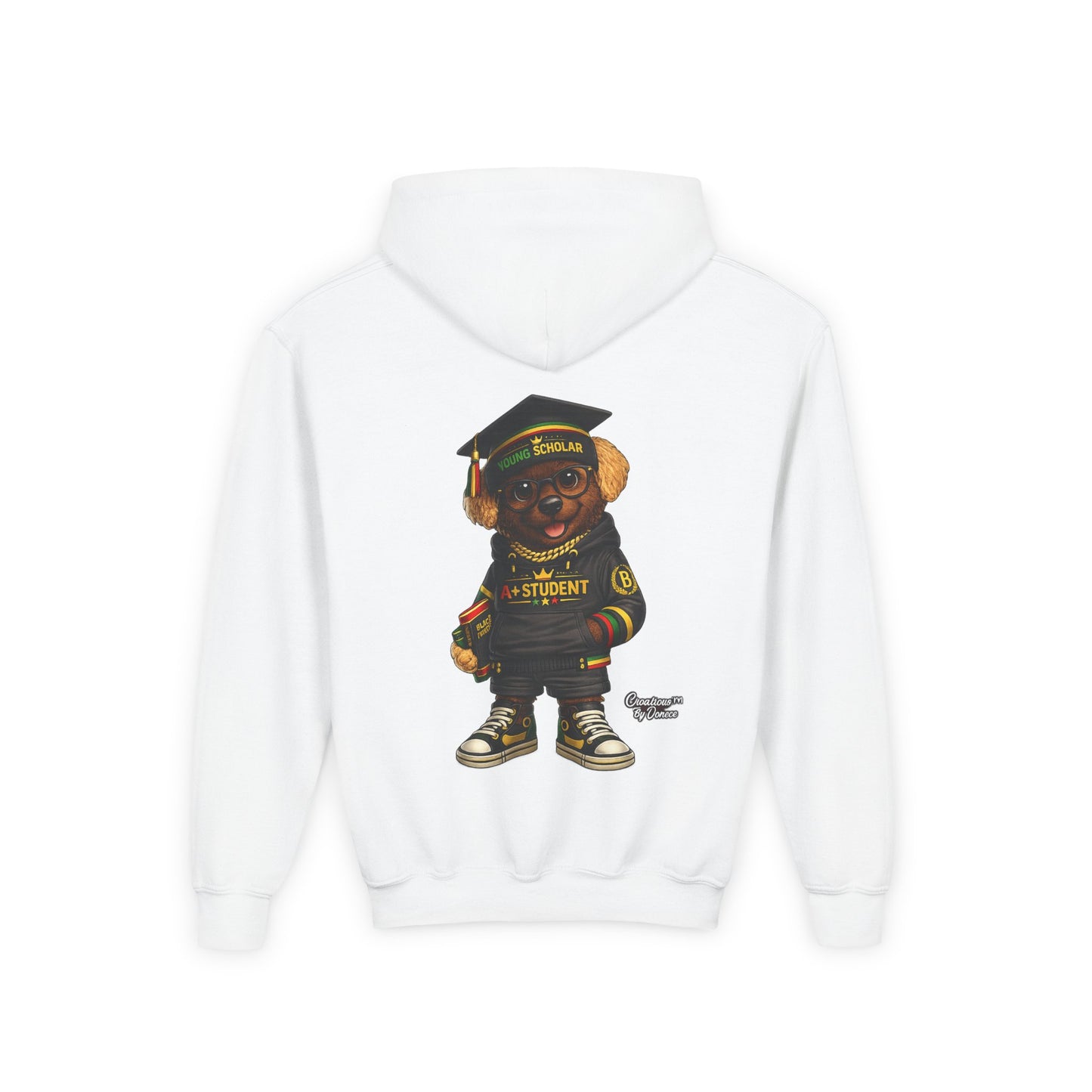 Youth Graduation Bear Hoodie – "Future Student" Cute Cap & Gown Sweatshirt