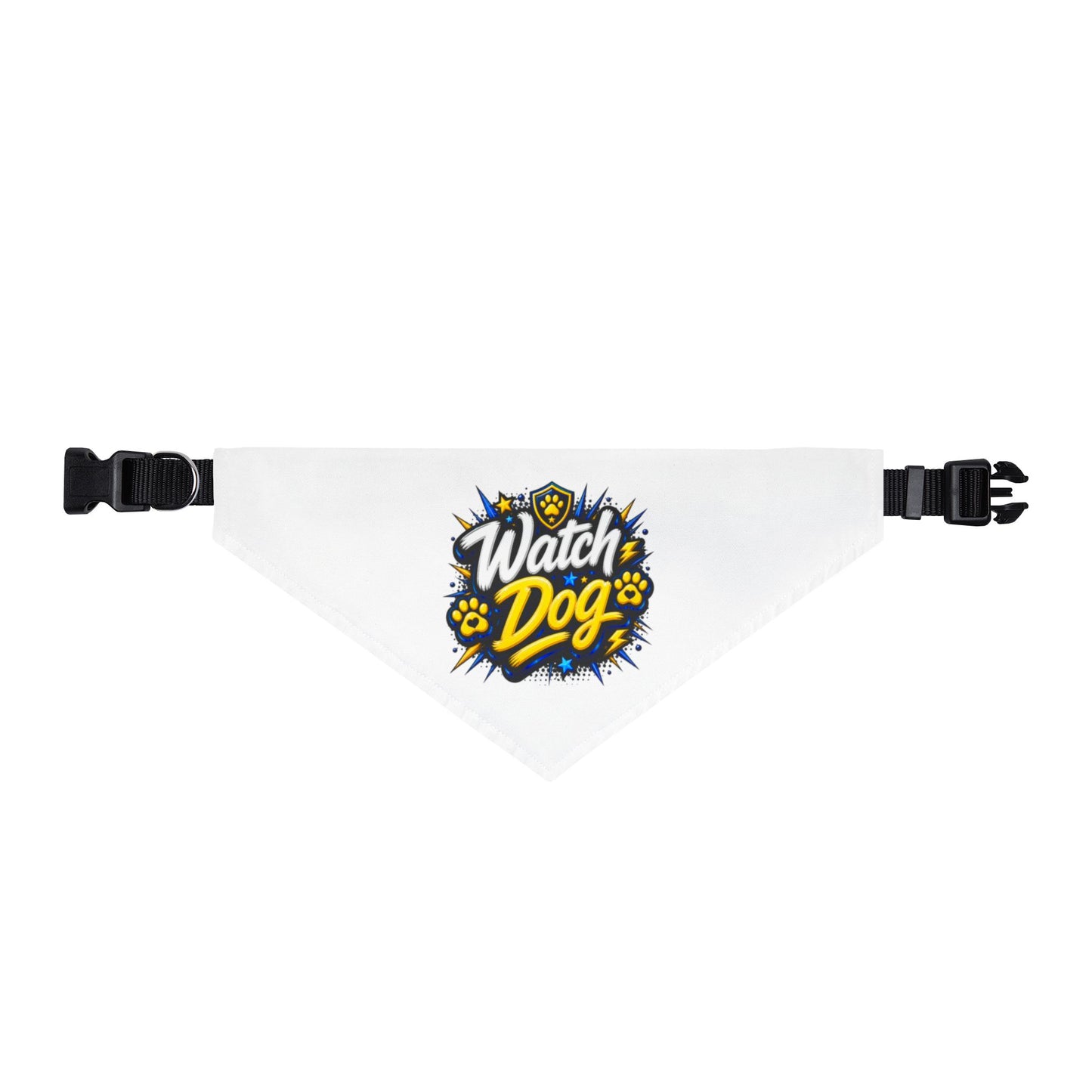 Watch Dog Clip-On Pet Bandana — Funny Protective Dog Collar Accessory