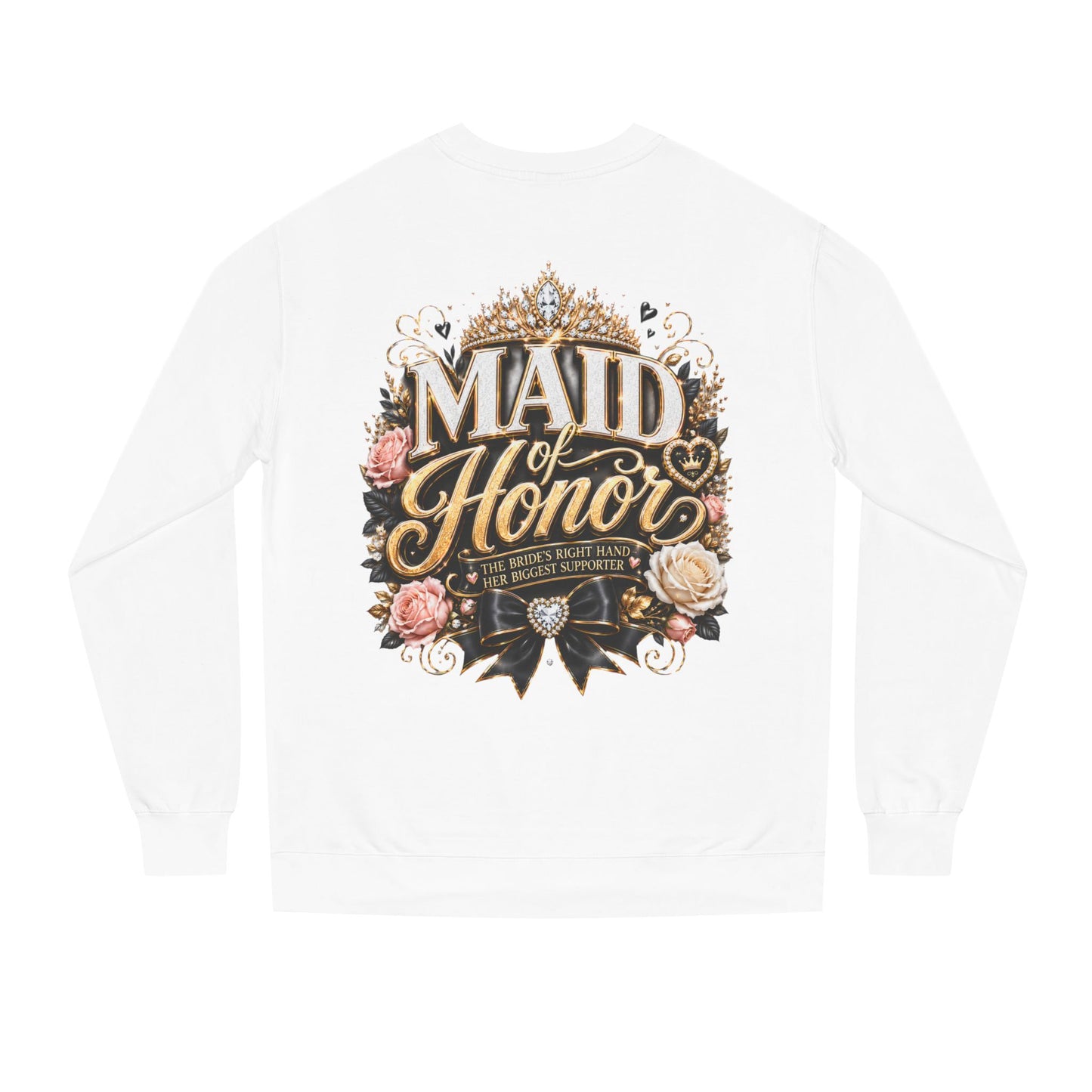 Maid of Honor Sweatshirt - Floral Crown Bridal Party Crewneck