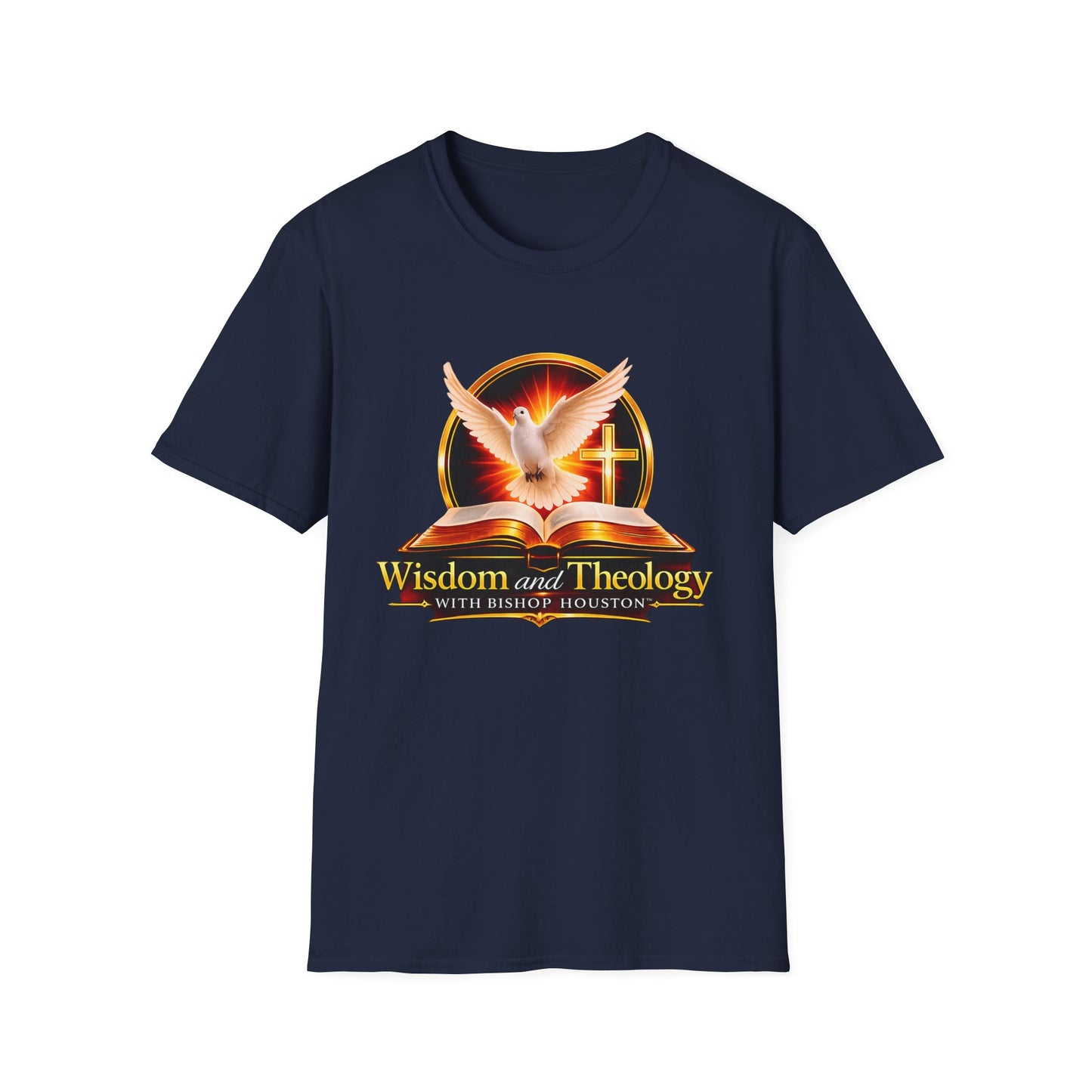 Wisdom and Theology T-Shirt — Dove, Bible & Cross Christian Tee