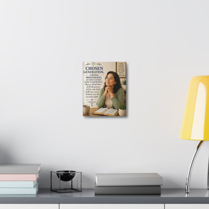 Stretched Canvas — "Chosen Generation" Inspirational Scripture Wall Art (1 Peter 2:9)