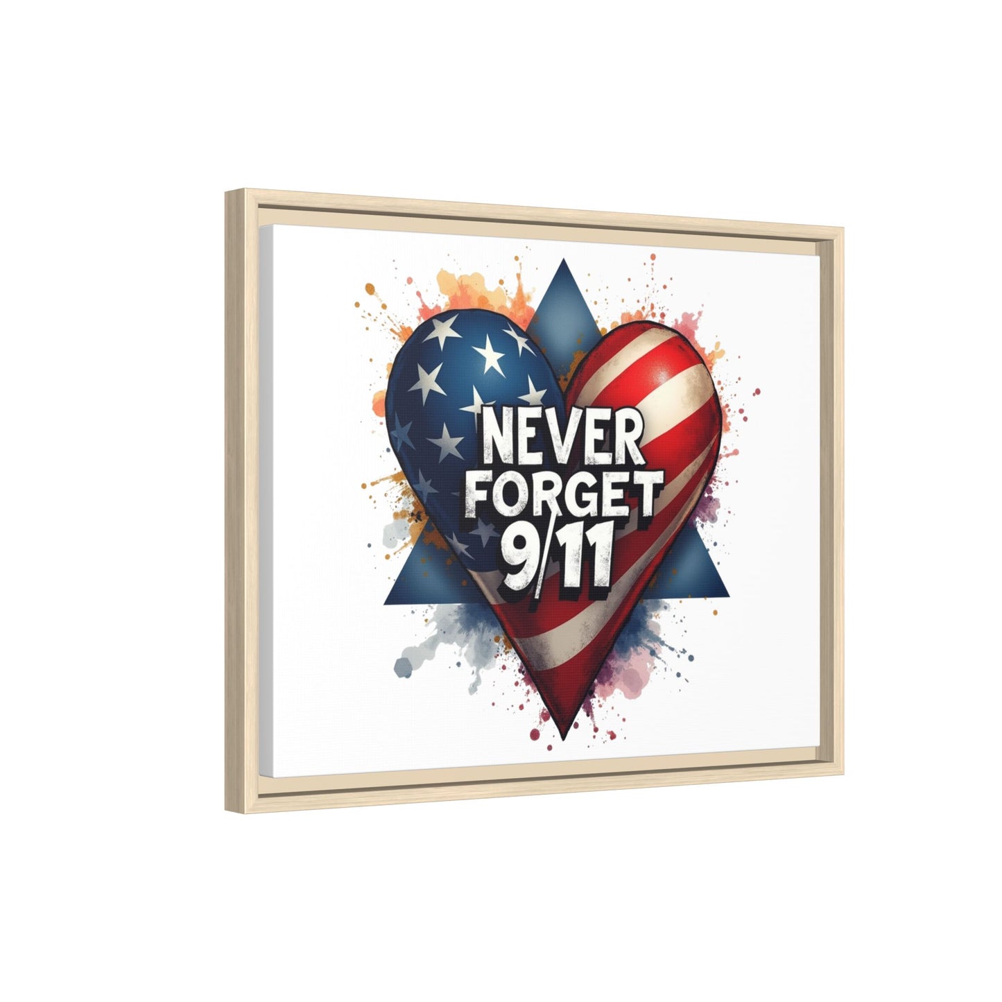Never Forget 9/11 Framed Canvas Print