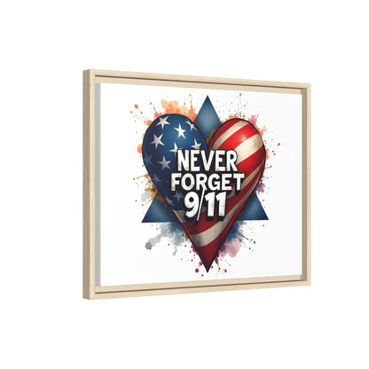 Never Forget 9/11 Framed Canvas Print