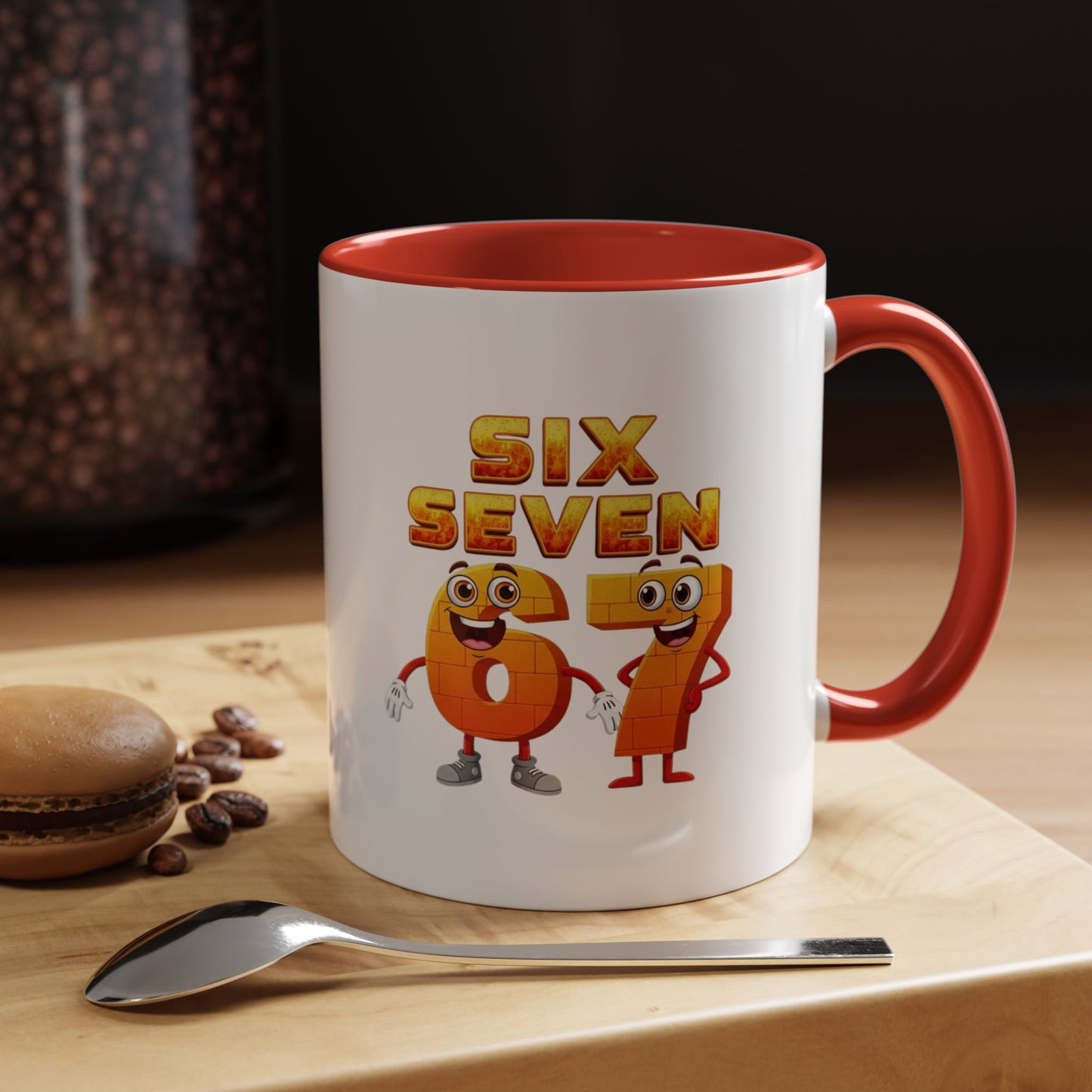 Six Seven Cartoon Number Coffee Mug - Fun Math Teacher Gift (11/15oz)