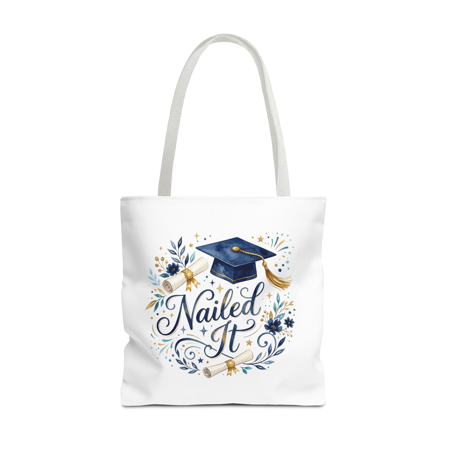 Graduation Tote Bag "Nailed It" – Cap & Diploma Celebration Tote