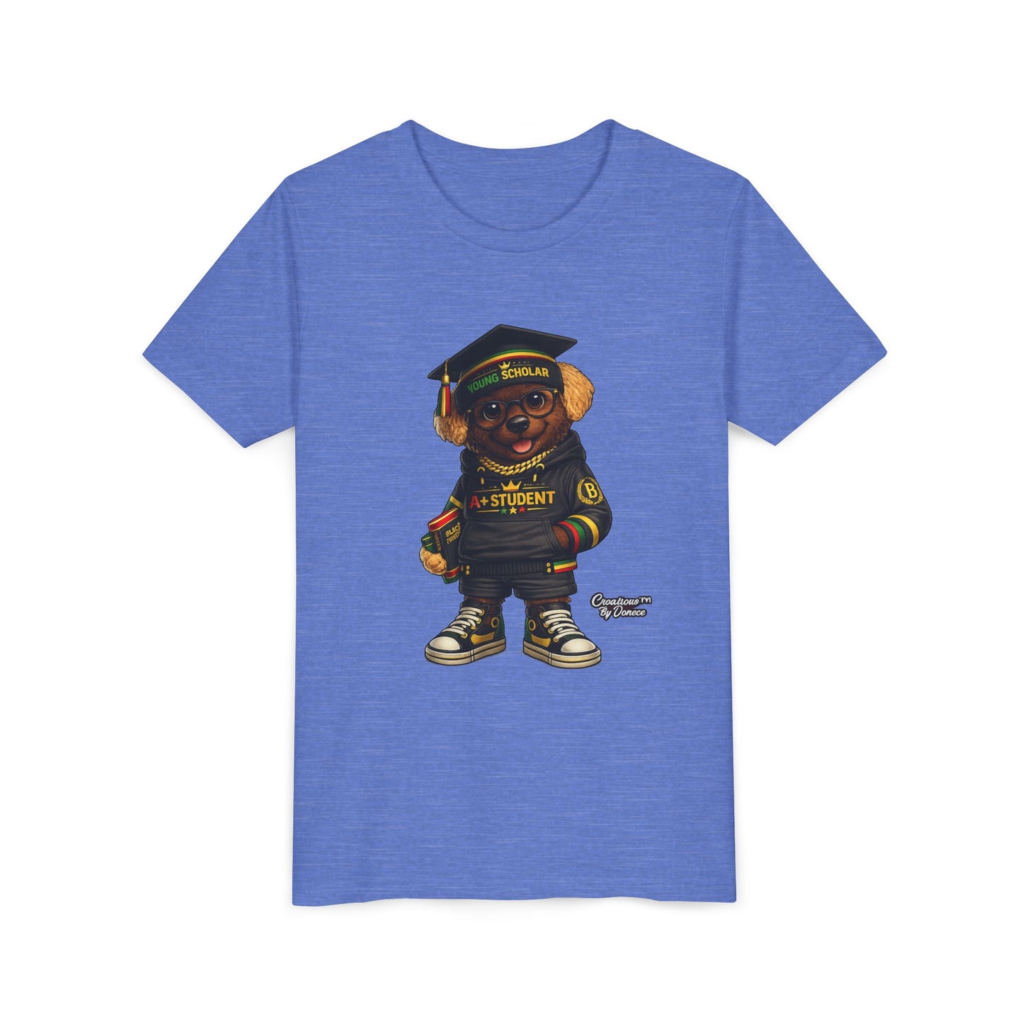 Youth Tee — Scholar Student Bear Graduation Graphic