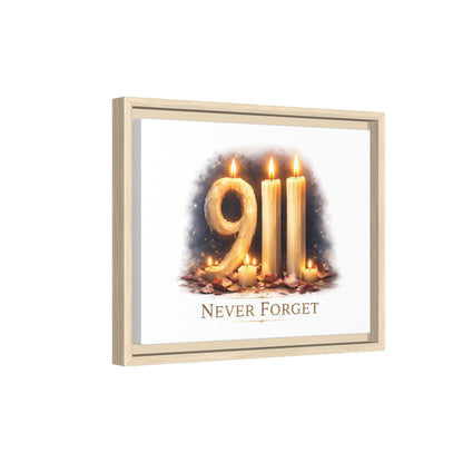 9/11 Never Forget Framed Canvas Print