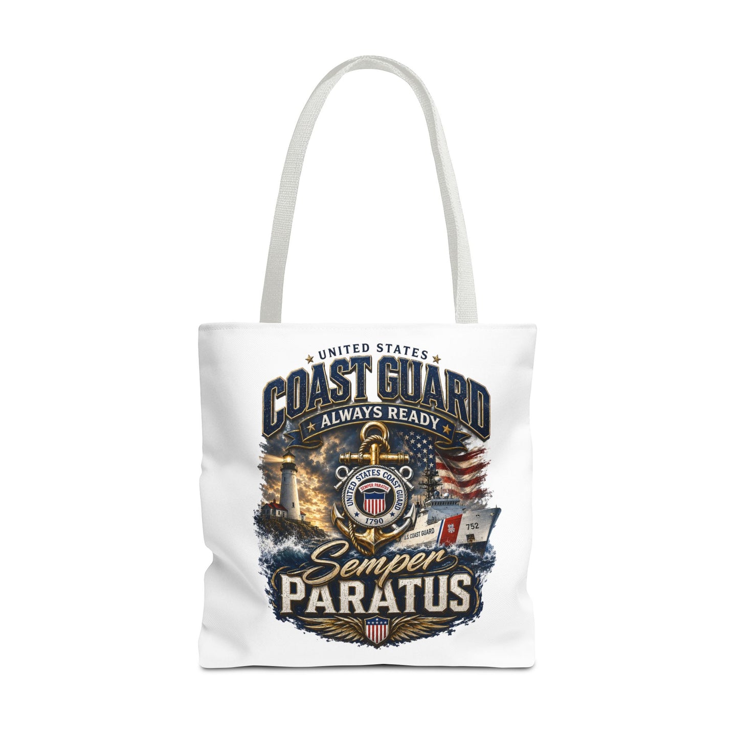 Coast Guard Semper Paratus Tote Bag – U.S. Coast Guard Patriotic Beach & Everyday Carry