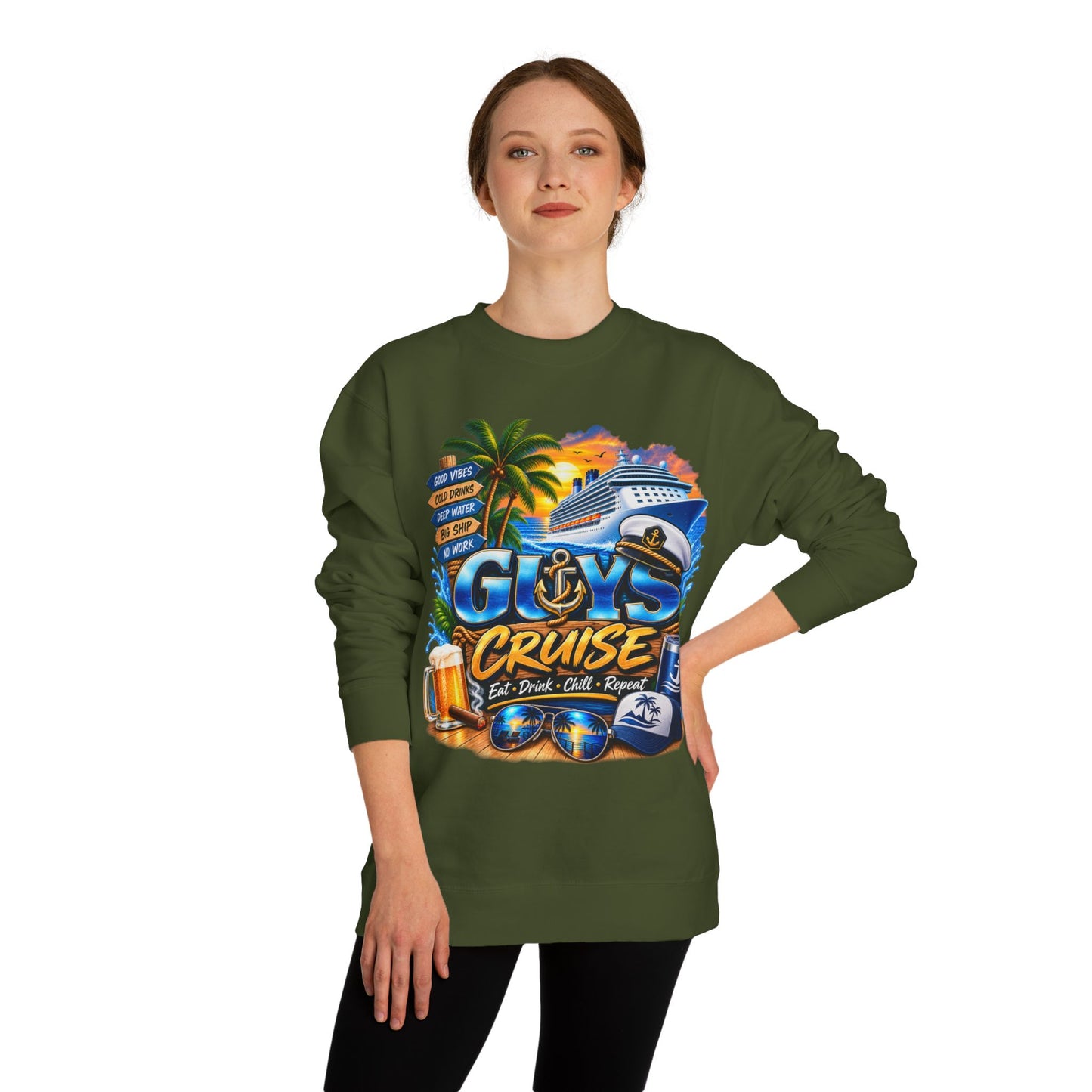 Guys Cruise Sweatshirt – Men’s Cruise Vacation Graphic Crewneck