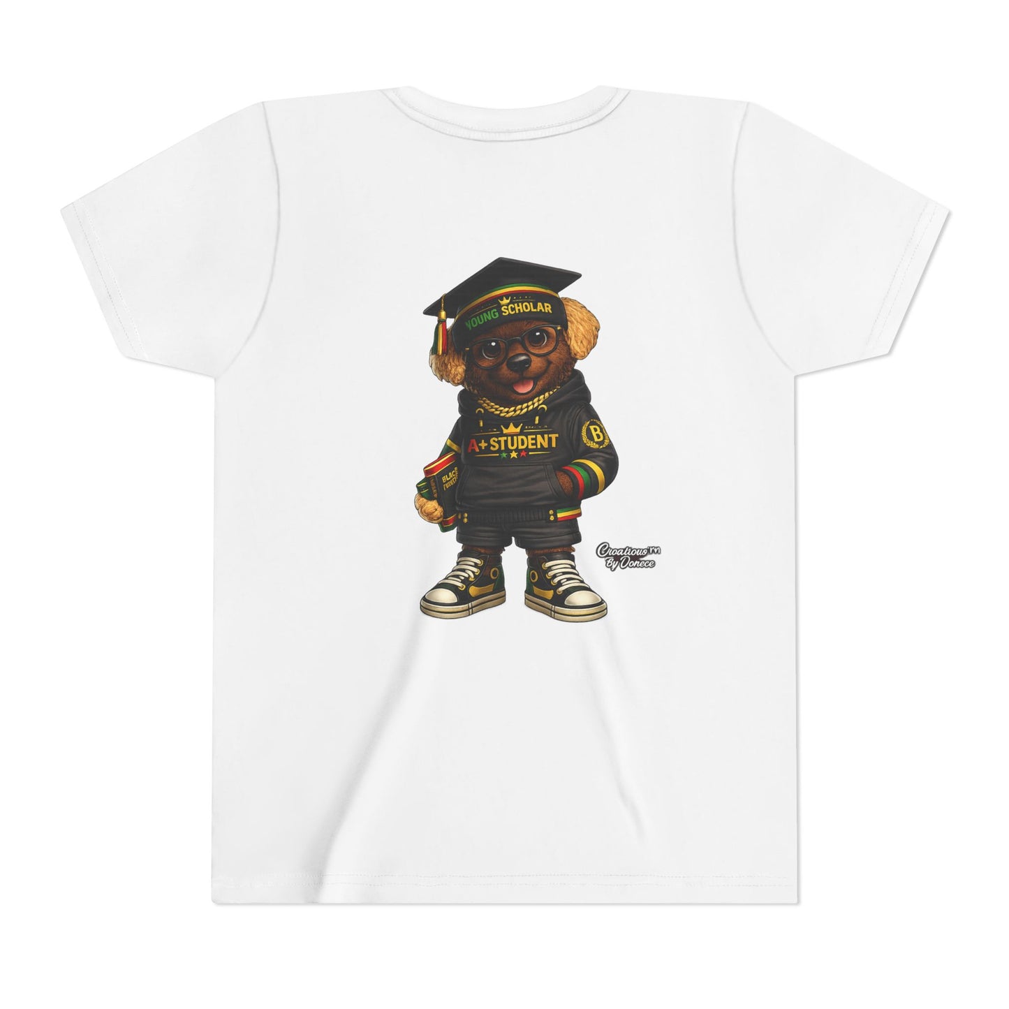 Youth Tee — Scholar Student Bear Graduation Graphic