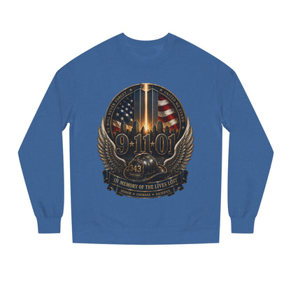 9/11 Memorial Crewneck Sweatshirt — Tribute to Fallen Heroes