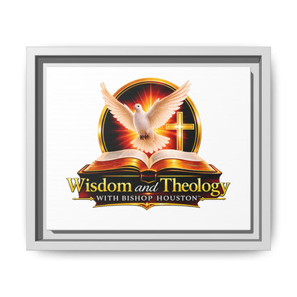 Framed Canvas Print — "Wisdom and Theology" Dove & Bible Wall Art