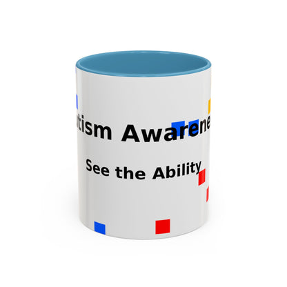Autism Awareness Accent Mug - "See the Ability" Coffee Cup