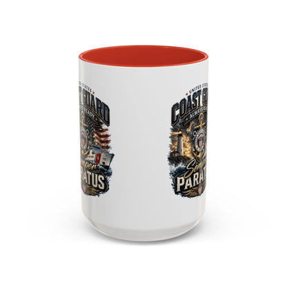 Coast Guard Semper Paratus Accent Coffee Mug – Patriotic Military Gift (11/15oz)