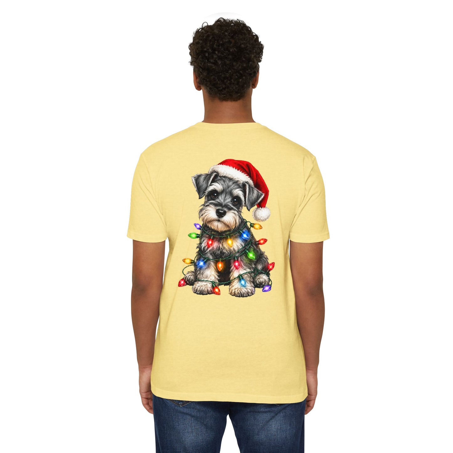 Schnauzer Puppy in Christmas Lights Tee