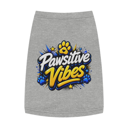 Pet Tank Top: "Pawsitive Vibes" Dog Tank — Cute Paw Print Pet Shirt