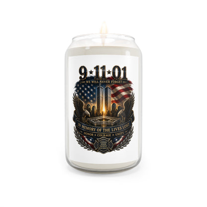 9/11 Memorial Soy Candle — "We Will Never Forget" 13.75 oz