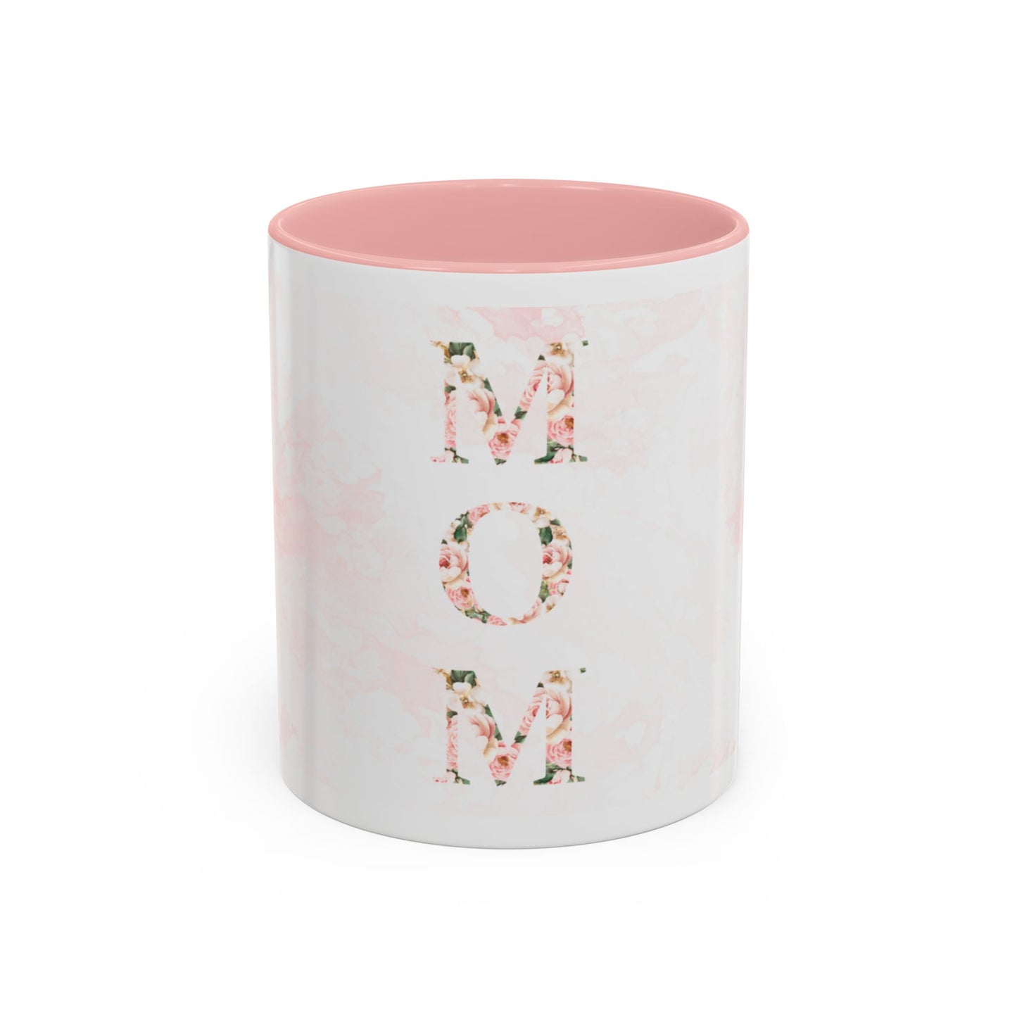 Mom Floral Accent Coffee Mug — Pink Roses Mother's Day Gift (11/15oz)
