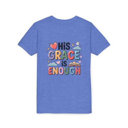 His Grace Is Enough Youth Tee — Christian Kids Inspirational Shirt