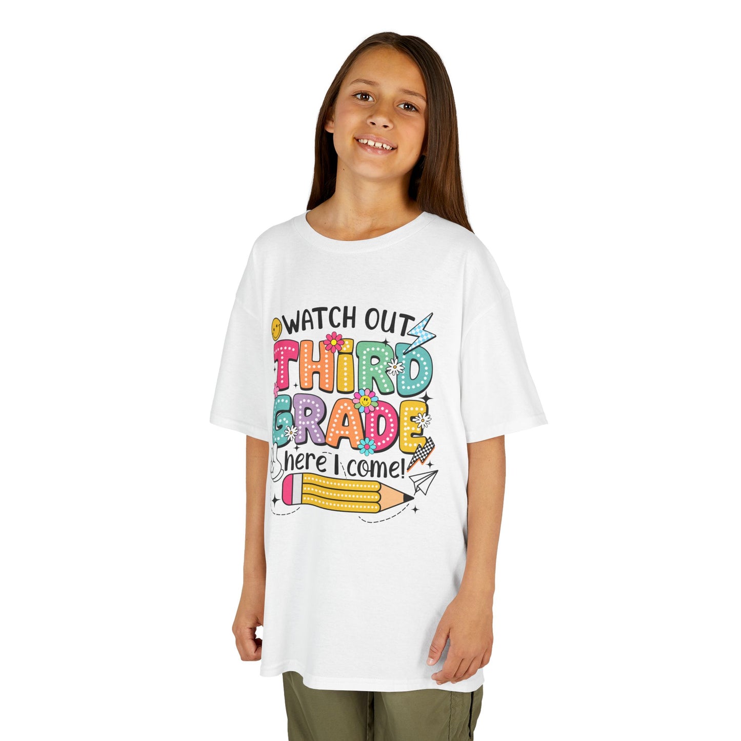 Third Grade Back to School Kids Tee — "Watch Out Third Grade Here I Come"