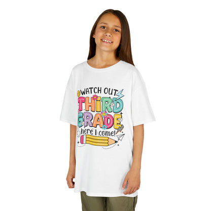 Third Grade Back to School Kids Tee — "Watch Out Third Grade Here I Come"