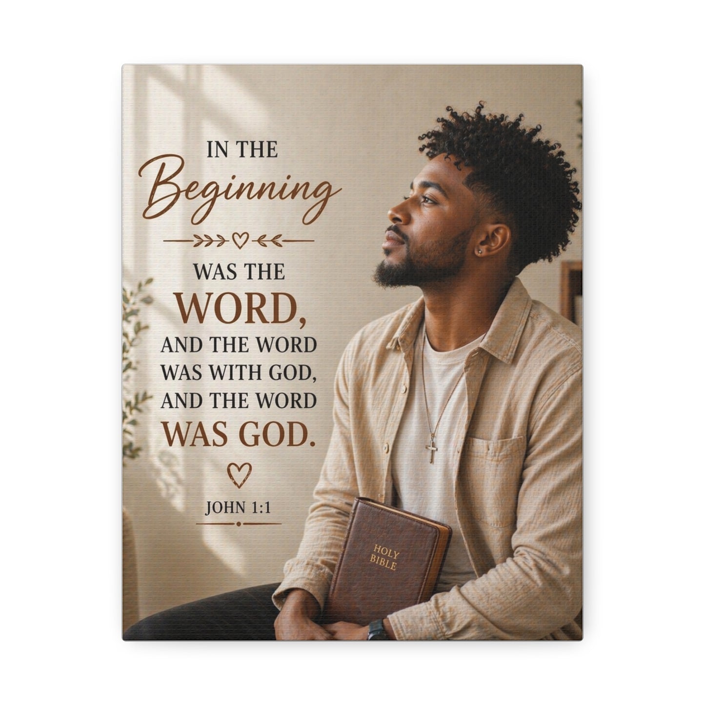 Stretched Canvas - John 1:1 Scripture Wall Art (In the Beginning)