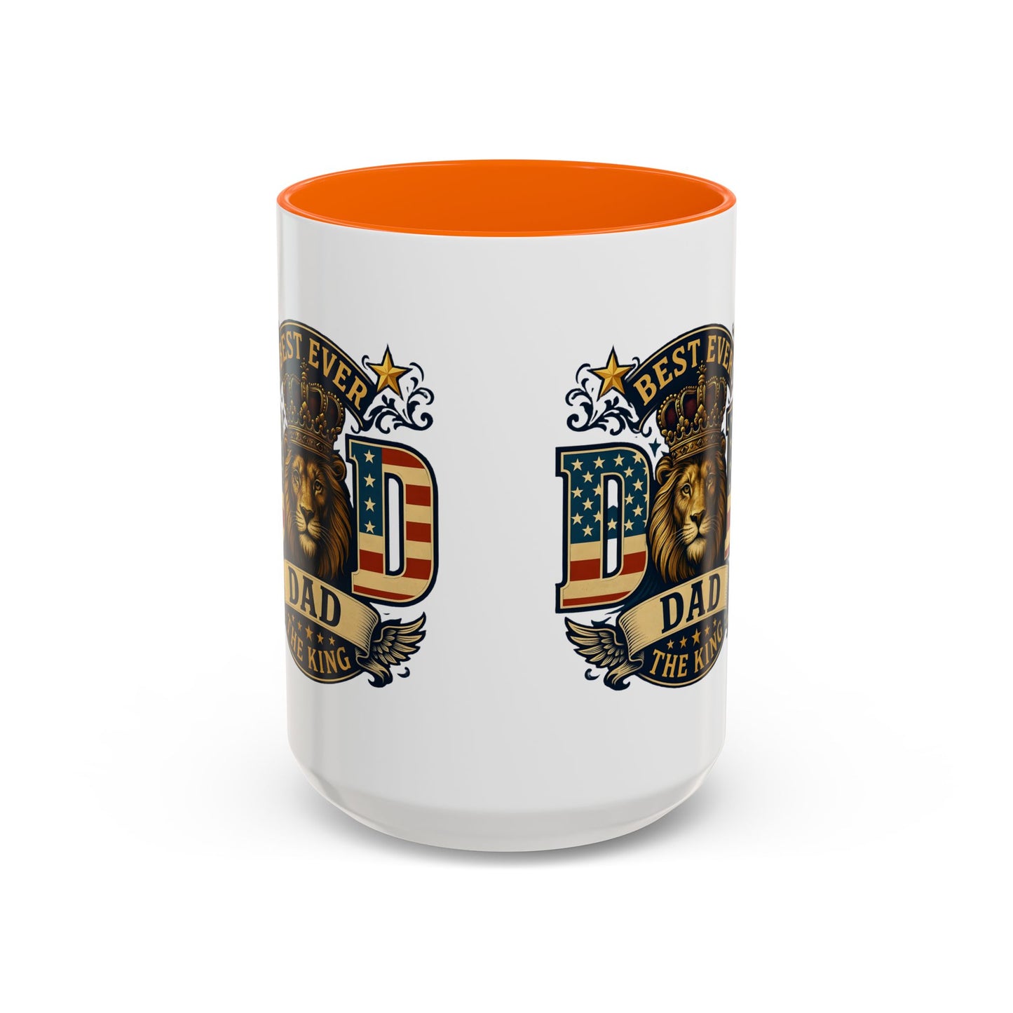 Best Ever Dad Coffee Mug — 'Dad the King' Lion Accent Mug (11/15oz)