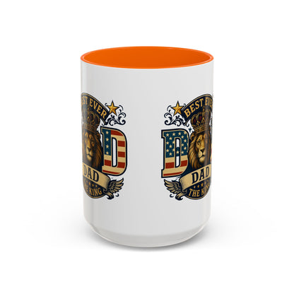 Best Ever Dad Coffee Mug — 'Dad the King' Lion Accent Mug (11/15oz)